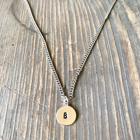 handmade Other - Hand stamped typewriter letter necklace handmade Other - Hand stamped typewriter letter necklace